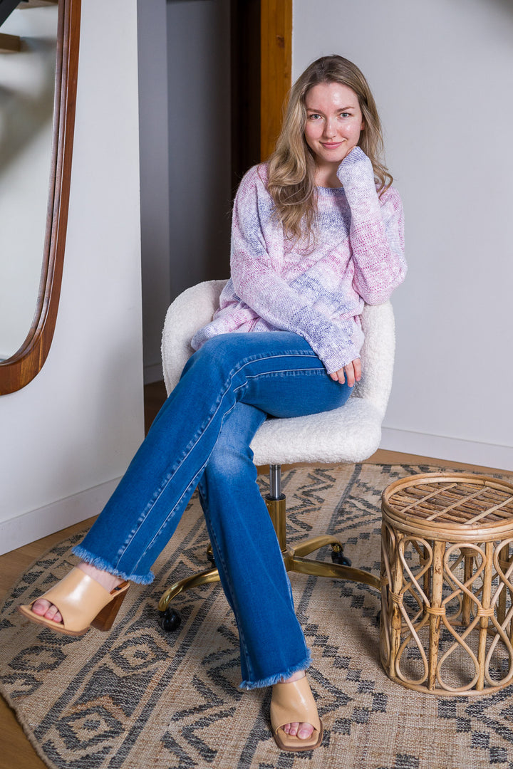 Kancan Double Button Fray Bootcut Jean