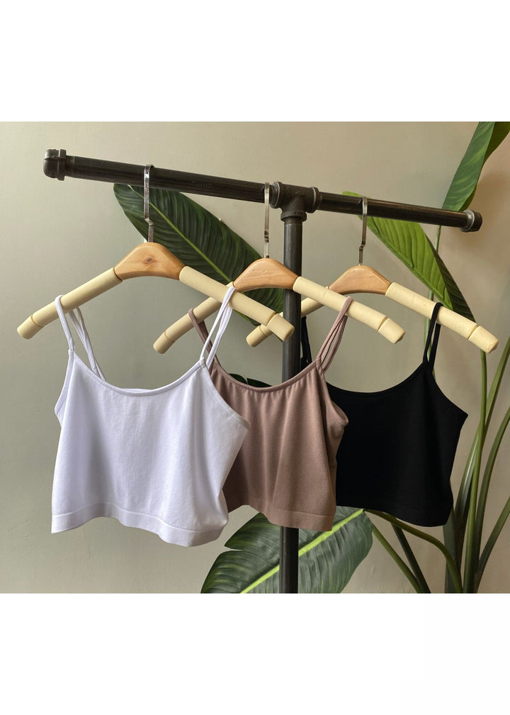 C'est Moi Bamboo Crop Cami (Taupe)