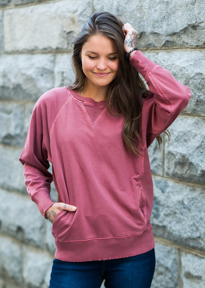 Zen French Terry Sweatshirt (Wine)