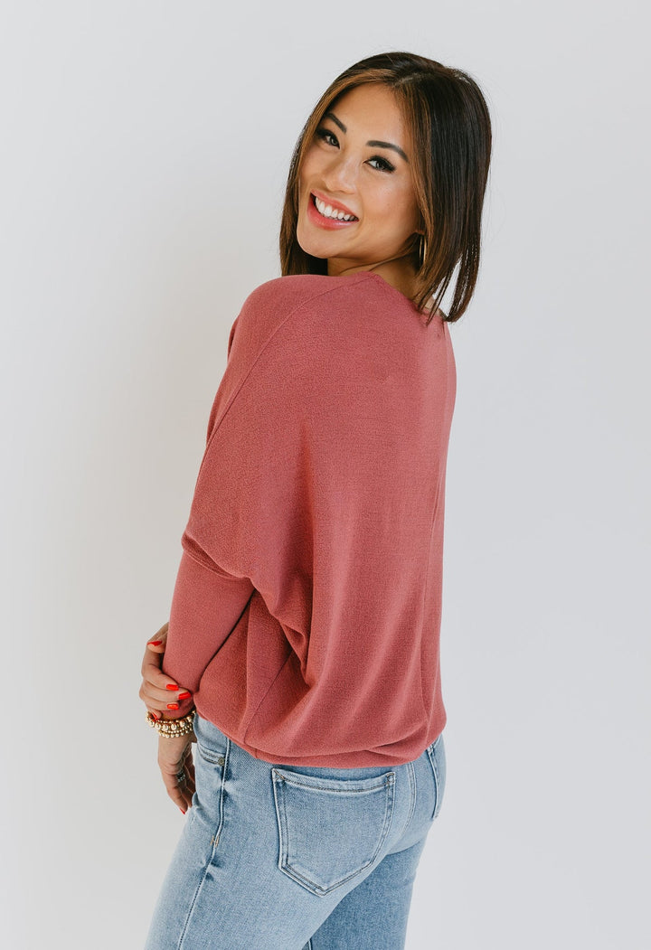Jolie All Day Slouch Top (Dark Mauve)