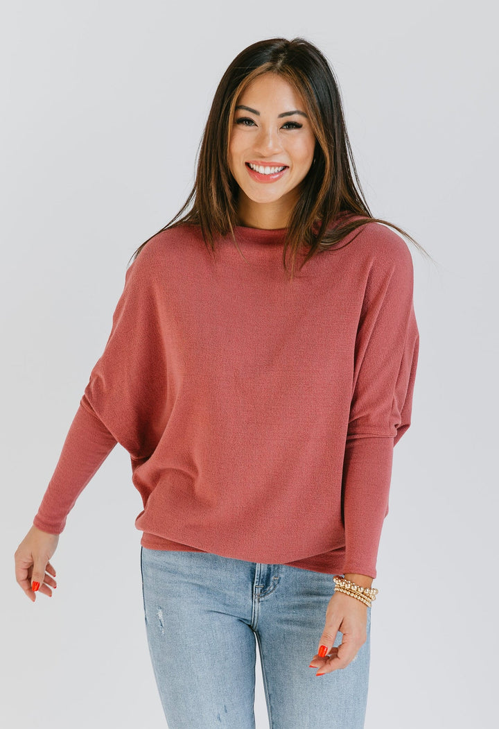 Jolie All Day Slouch Top (Dark Mauve)