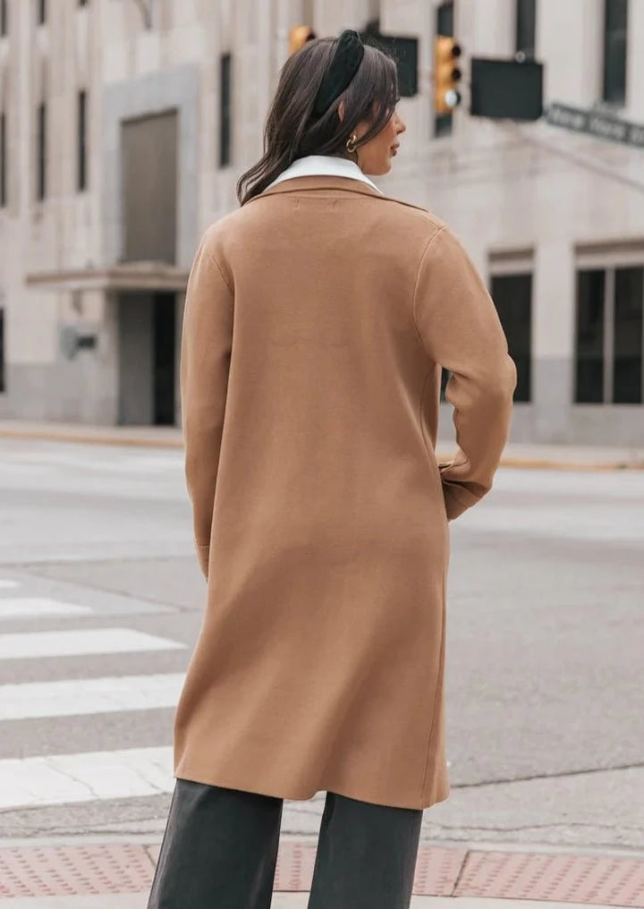 Jolie Cashmere Knit Trench Coat (Macchiato)