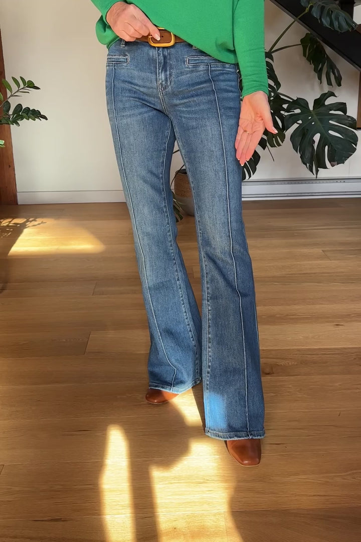 Flying Monkey Mid Rise Retro Flare Jean