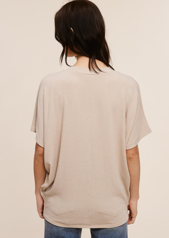 Jolie Slouchy Dolman Tee (Taupe)