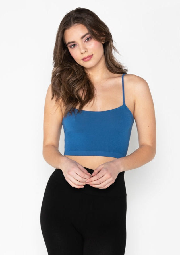 C'est Moi Bamboo Crop Cami (Capri Blue)