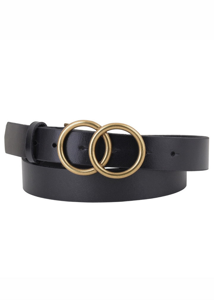 Most Wanted 1" Skinny Double Ring Belt (Black)