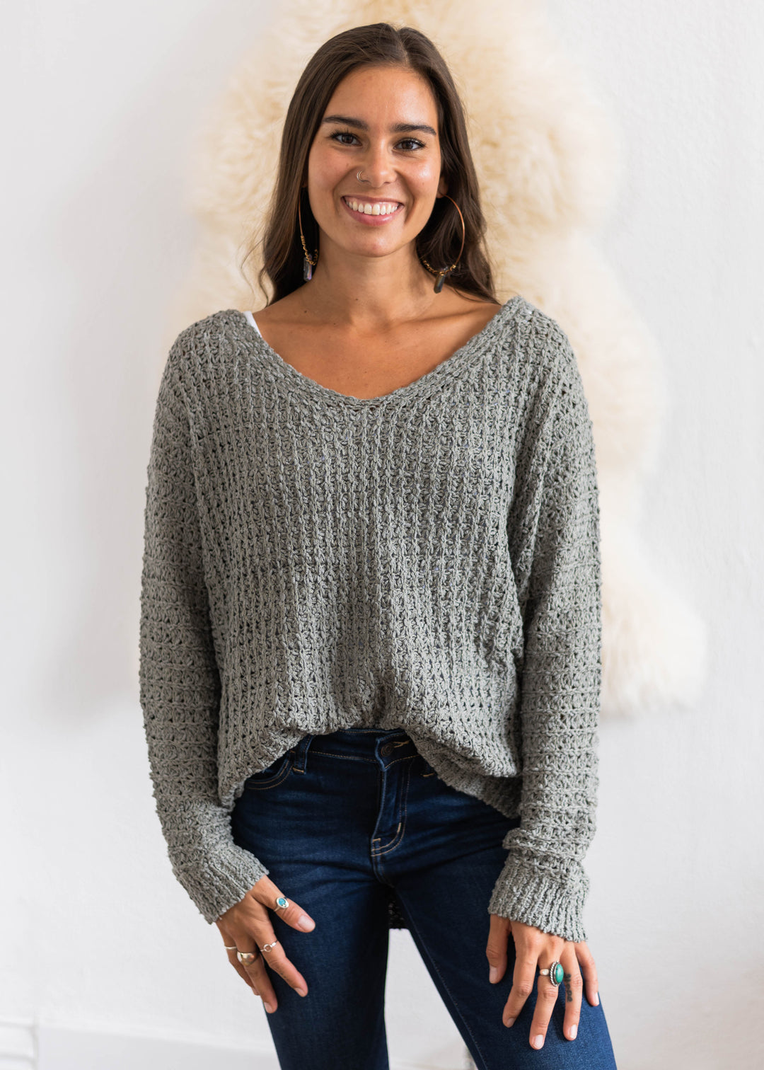 My Cozy Cable Knit Sweater (Sage)