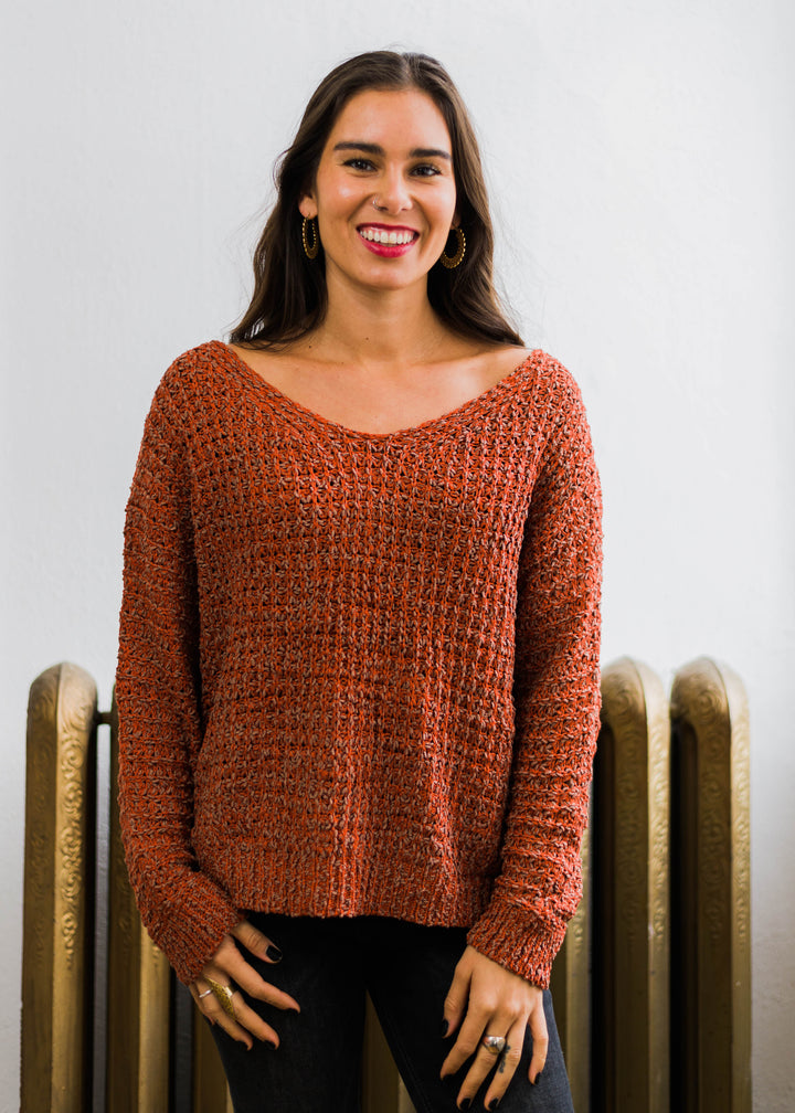 My Cozy Cable Knit Sweater (Rust)