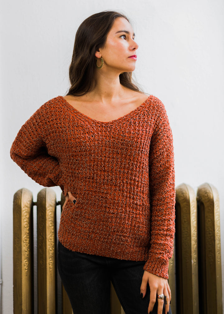 My Cozy Cable Knit Sweater (Rust)