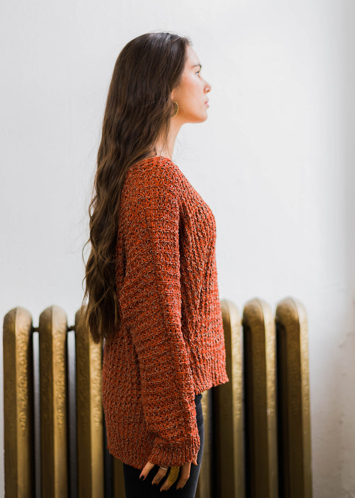 My Cozy Cable Knit Sweater (Rust)