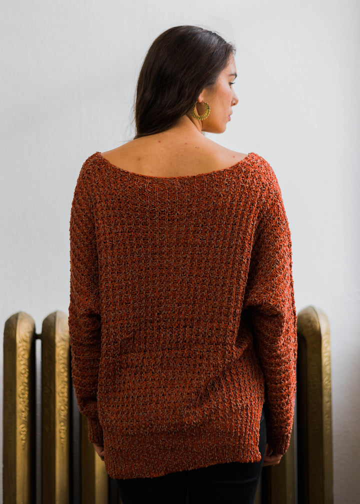 My Cozy Cable Knit Sweater (Rust)