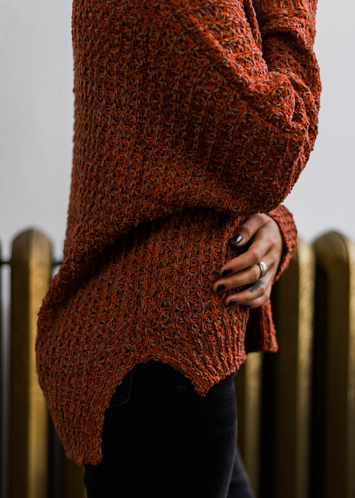 My Cozy Cable Knit Sweater (Rust)
