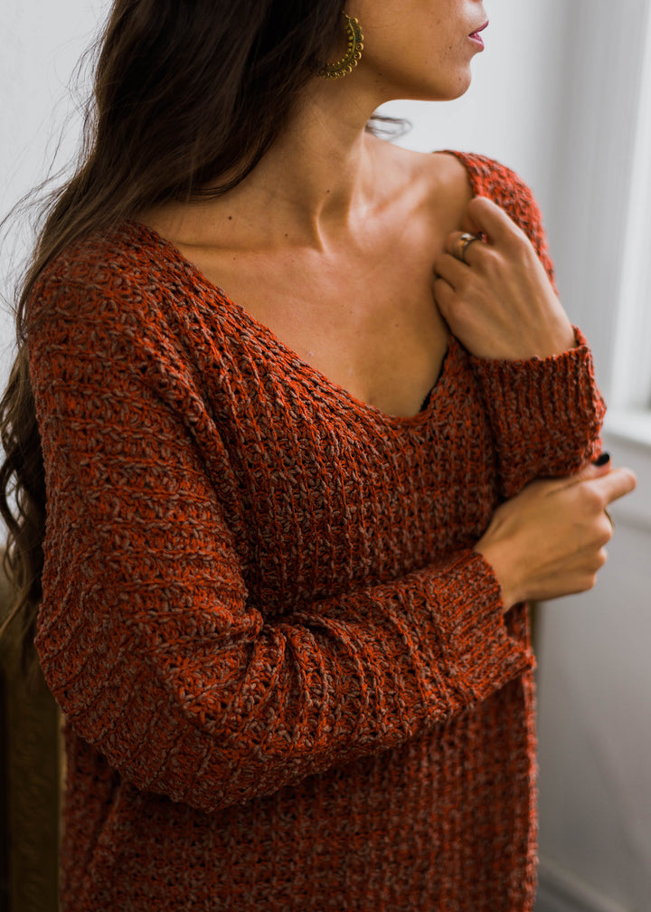 My Cozy Cable Knit Sweater (Rust)