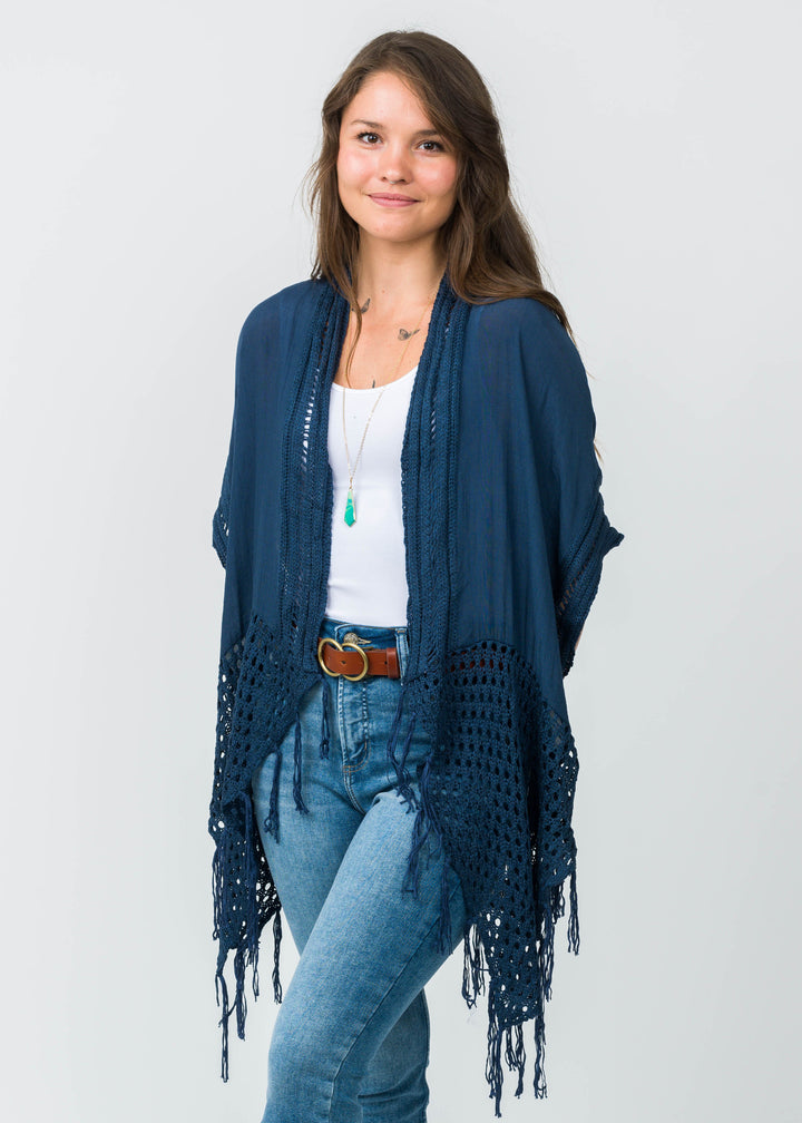 My Cozy Crochet Cardigan (Navy)