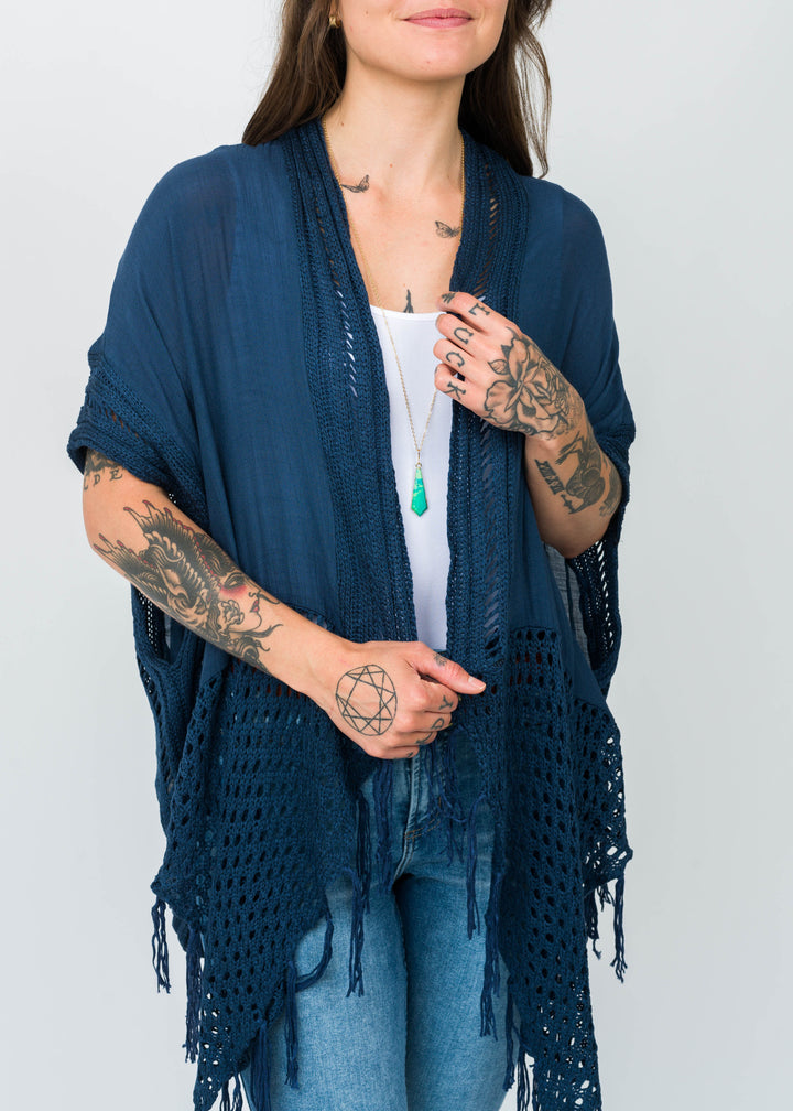 My Cozy Crochet Cardigan (Navy)