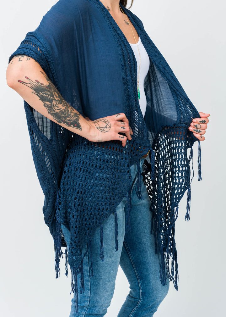 My Cozy Crochet Cardigan (Navy)