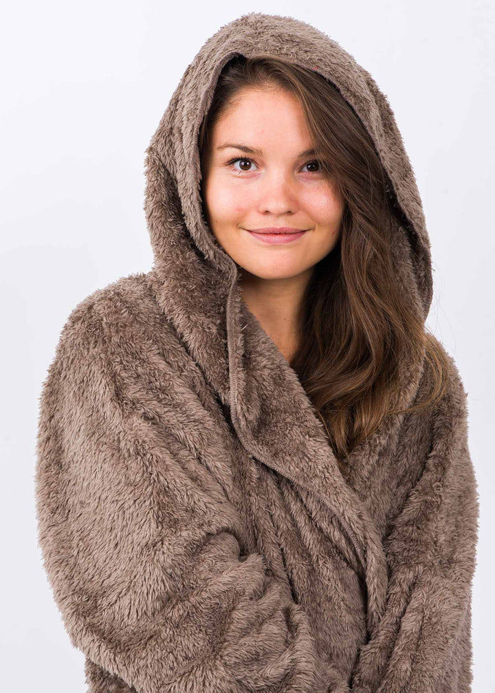 Teddy Bear Plush Cardigan (Ash Brown)