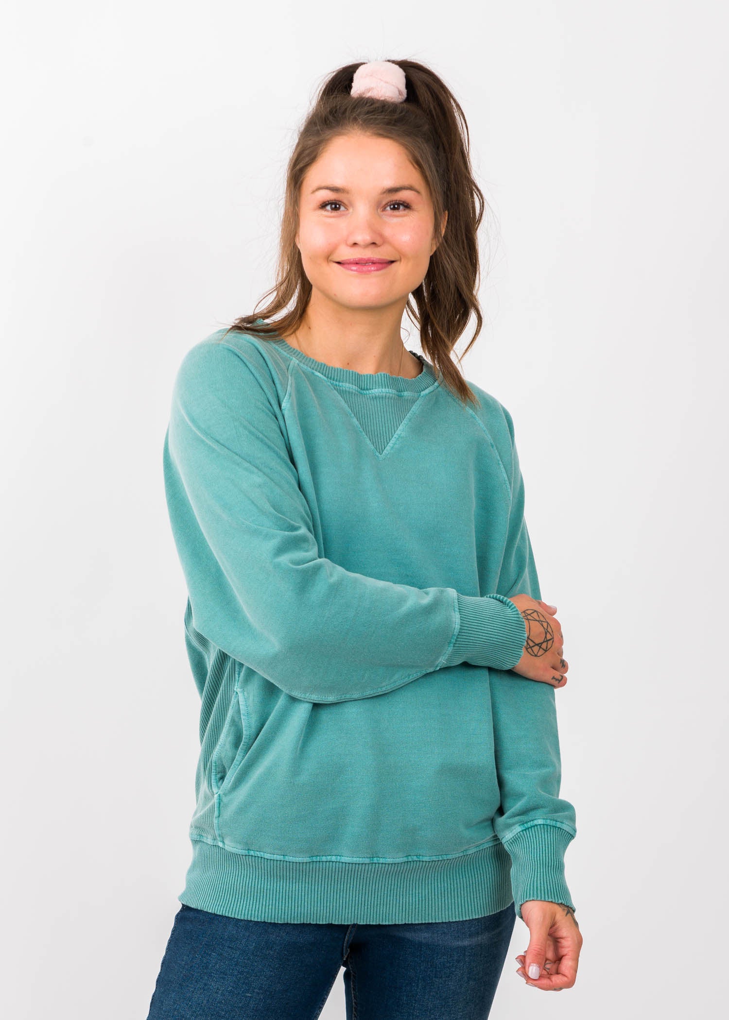 Zen French Terry Sweatshirt (Turquoise) – Vibe Apparel