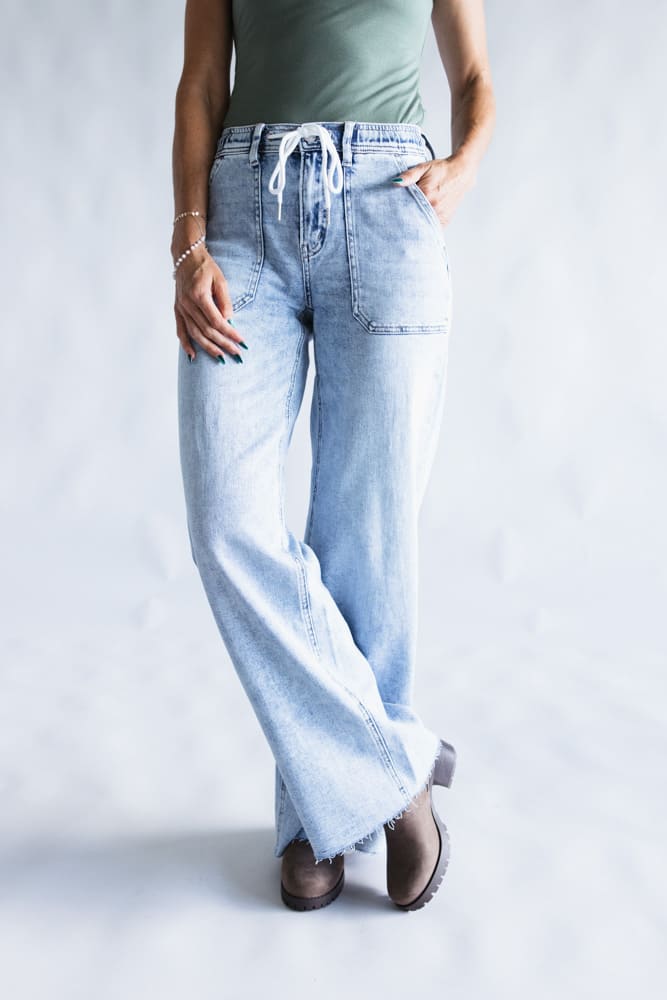 Flying Monkey Wide Leg Tie Jean