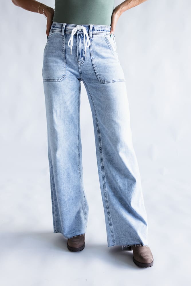Flying Monkey Wide Leg Tie Jean