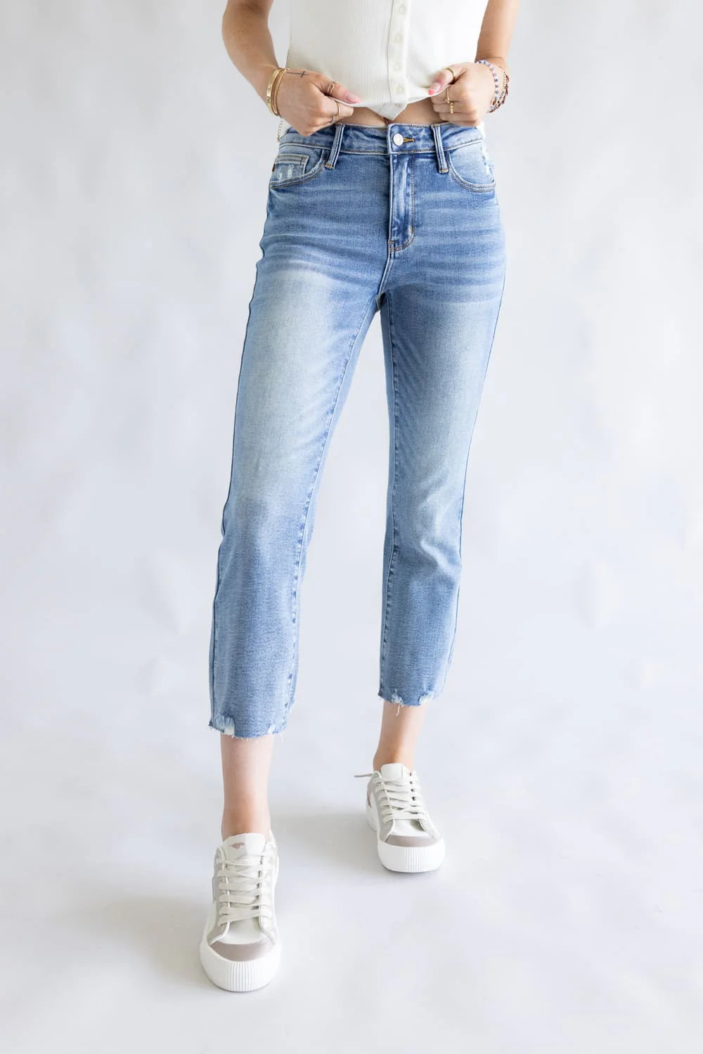 Judy Blue Mid Rise Kick Flare Ankle Jean