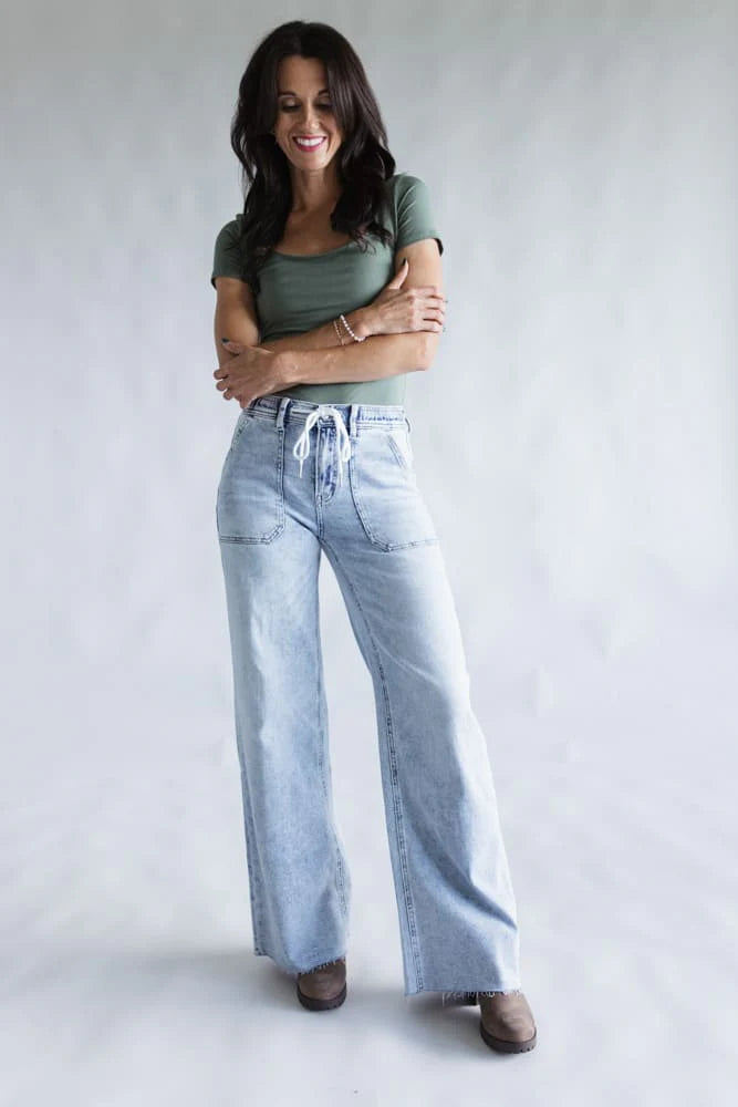 Flying Monkey Wide Leg Tie Jean