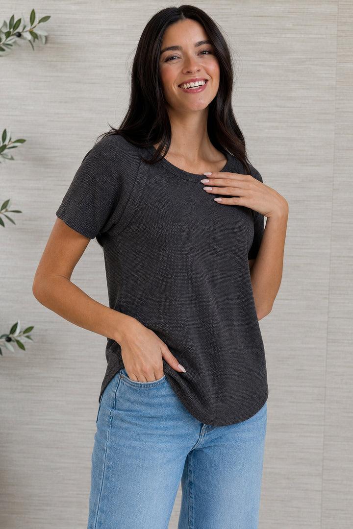 Zen Everyday Waffle Tee (Charcoal)