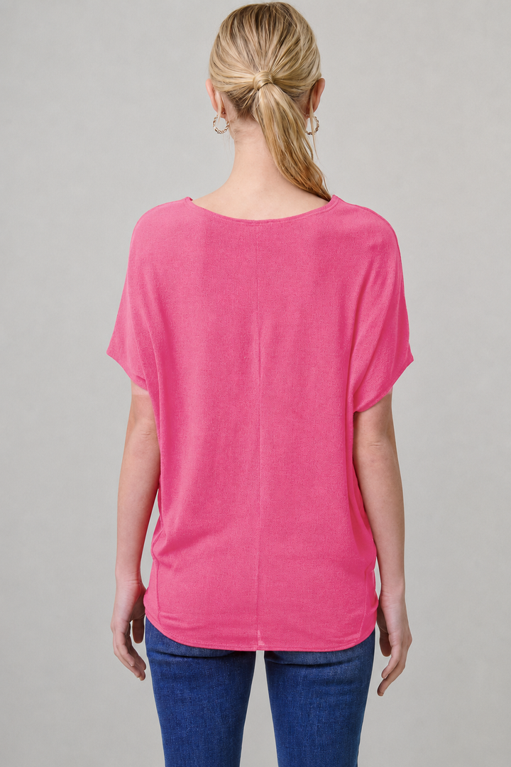 Jolie Boatneck Dolman Tee (Candy Kiss)