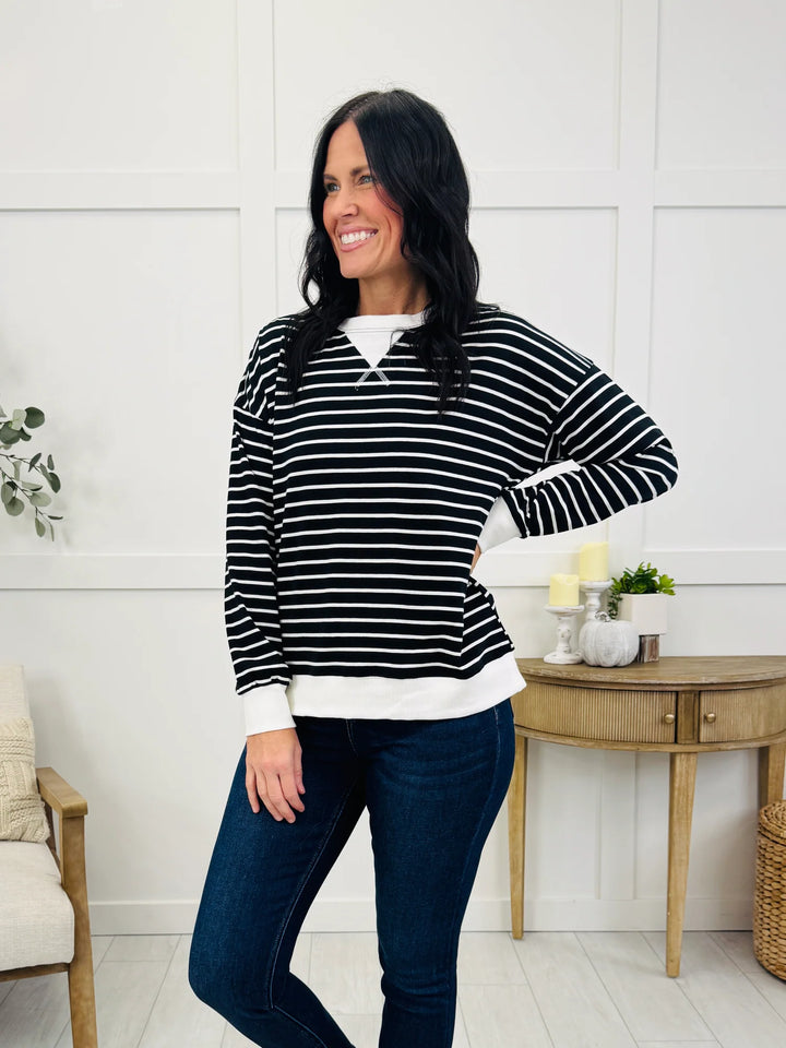 Zen Striped Crewneck (Black)