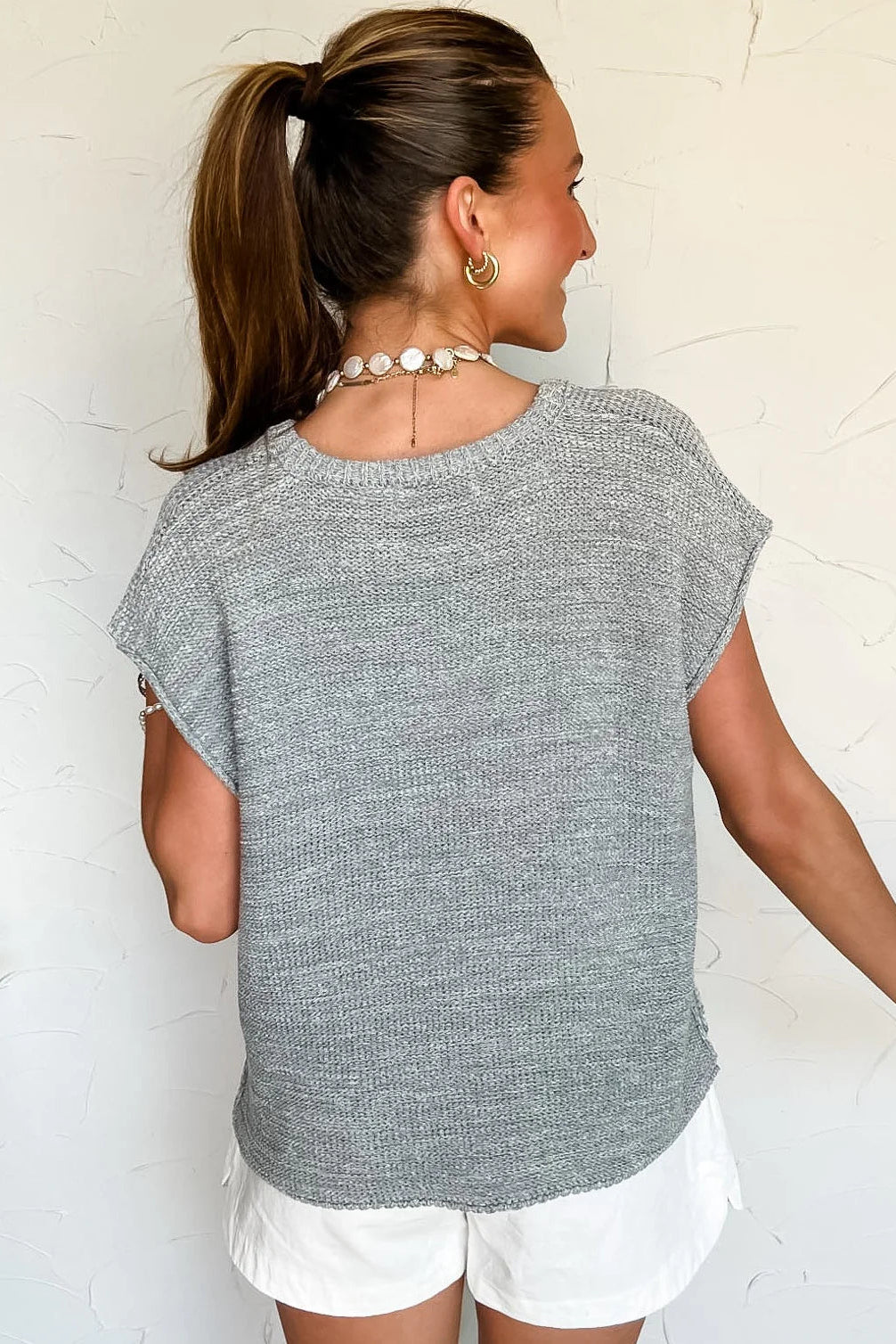 Zen Knit Sweater Tee (Heather Grey)