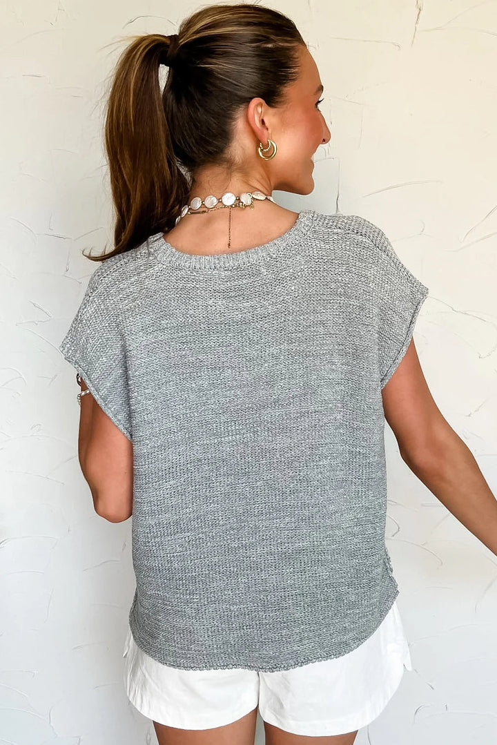 Zen Knit Sweater Tee (Heather Grey)