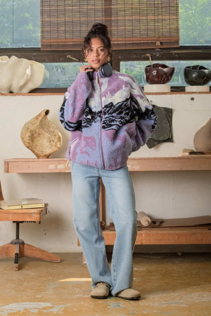 Kuwalla Sherpa Fleece Jacket (Sunset Stallion)
