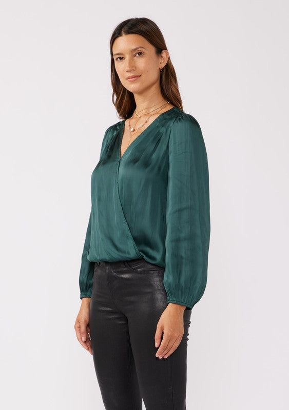 Lovestitch Satin Surplice Blouse (Teal)