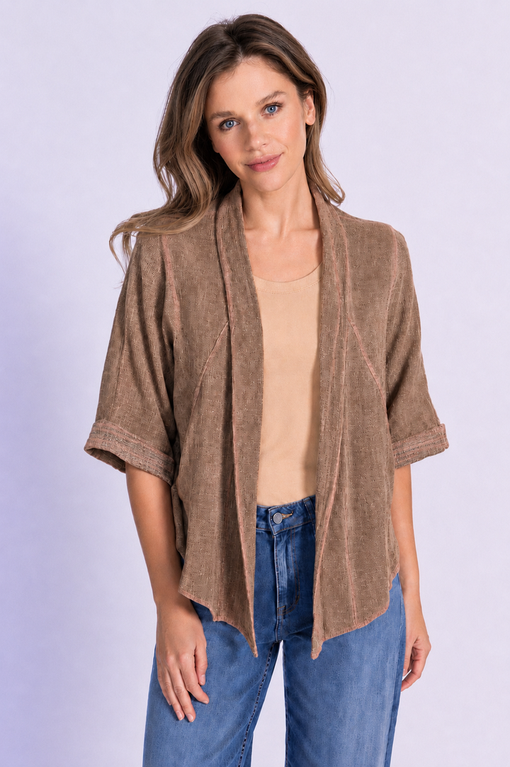 Meo Linen Savona Cardigan (Brown)