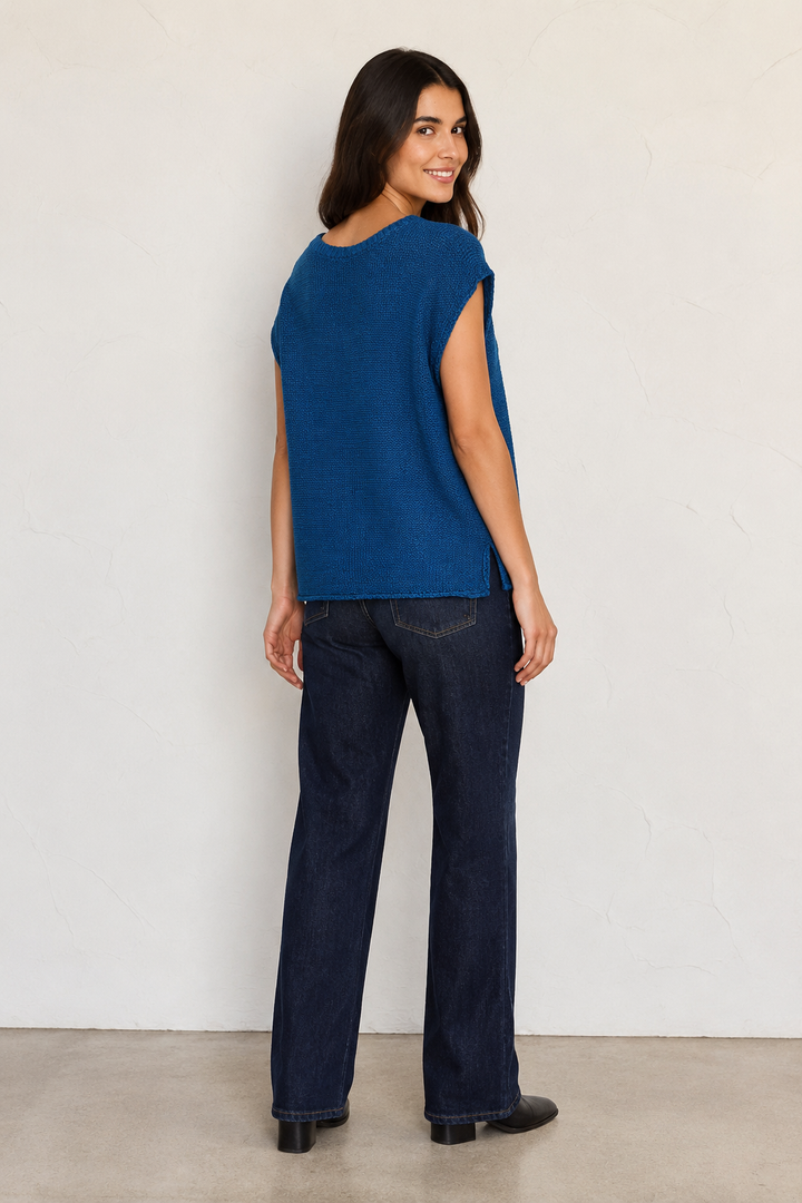 Zen Knit Sweater Tee (Classic Blue)