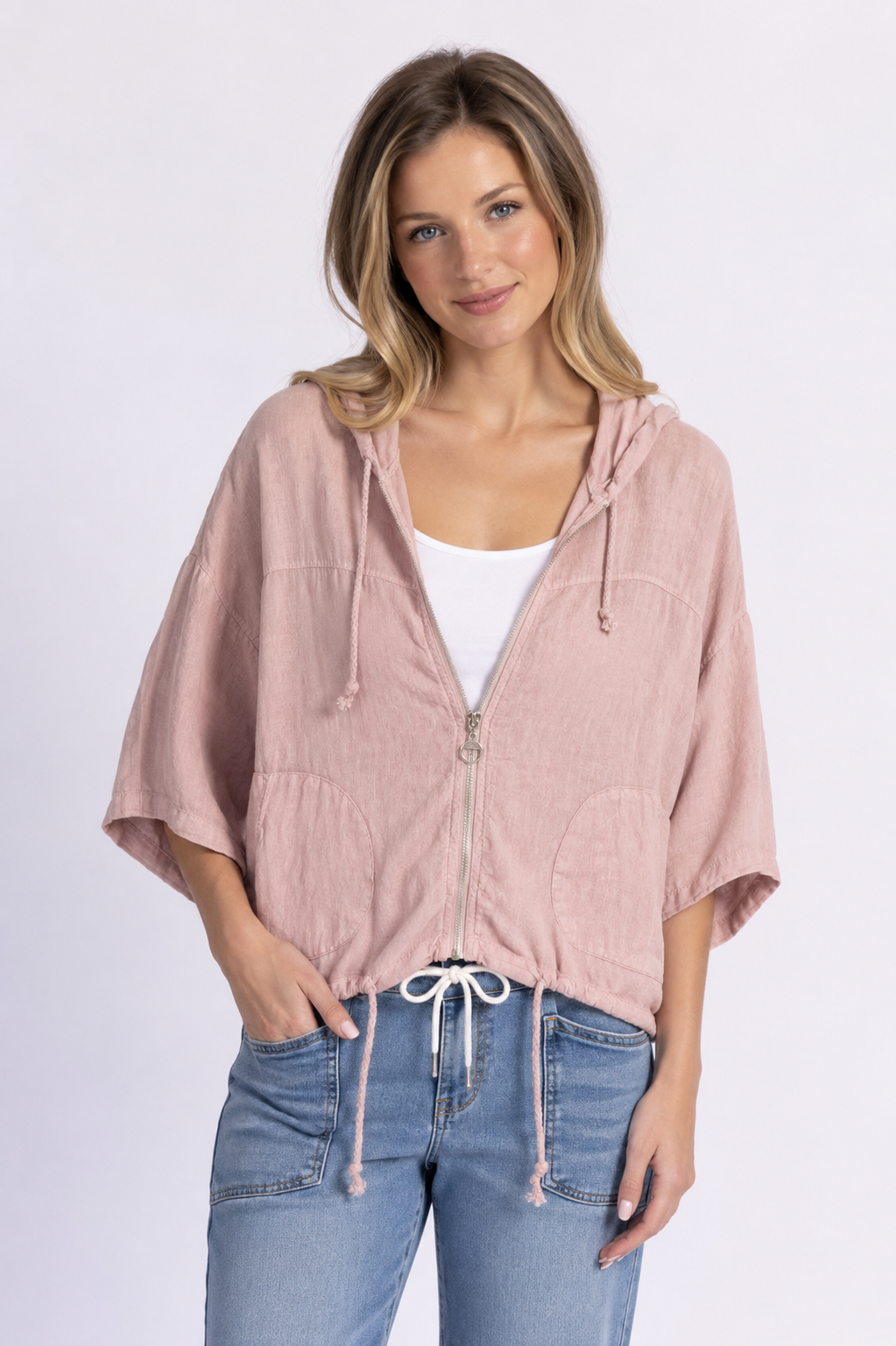 Meo Linen Bomber Jacket (Pink)