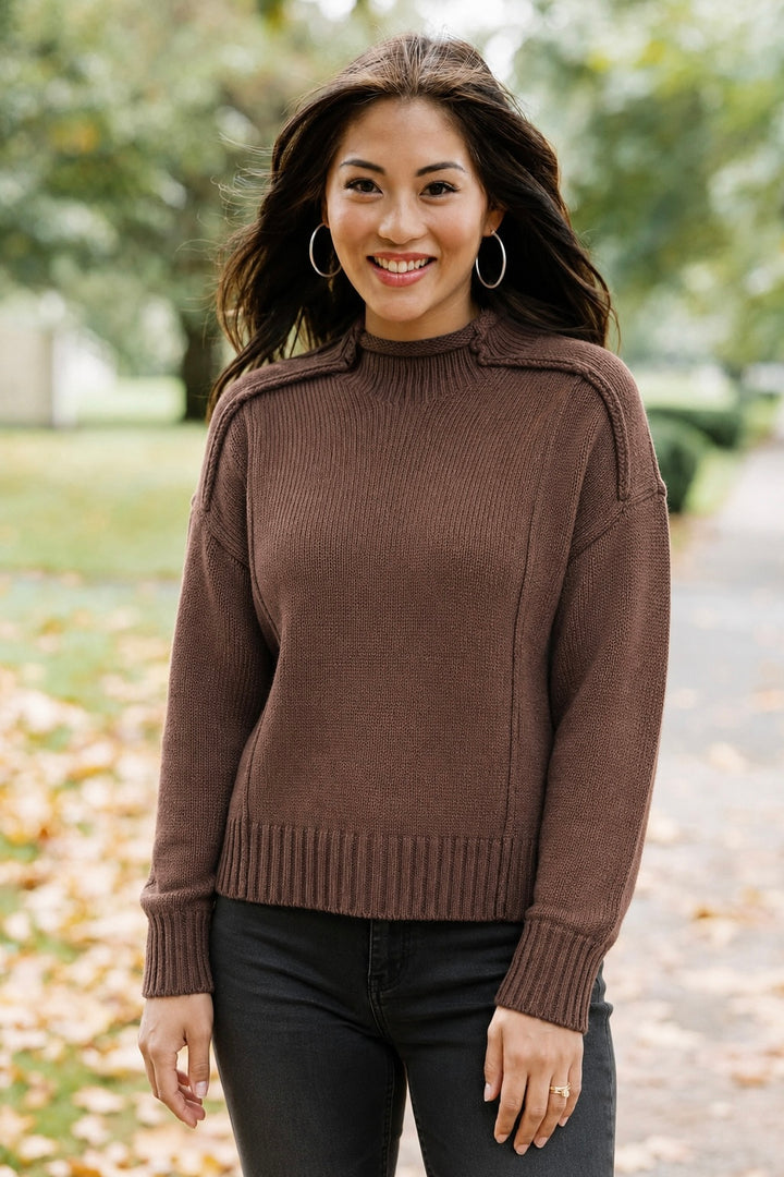 Zen Iris Knit Sweater (Brown)