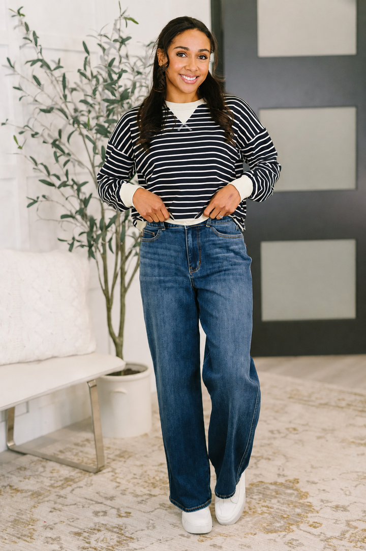 Zen Striped Crewneck (Black)