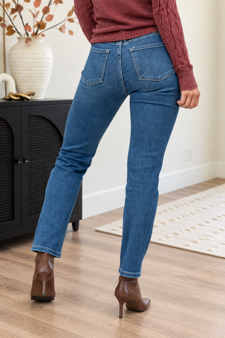 Kancan Adaline Slim Leg Jean (Dark Wash)
