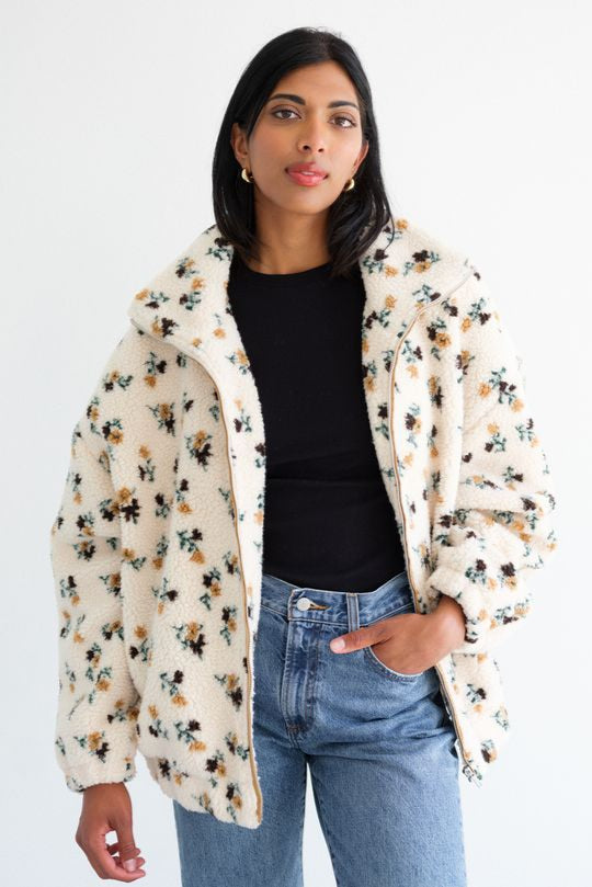 Brunette The Label Floral Sherpa Jacket