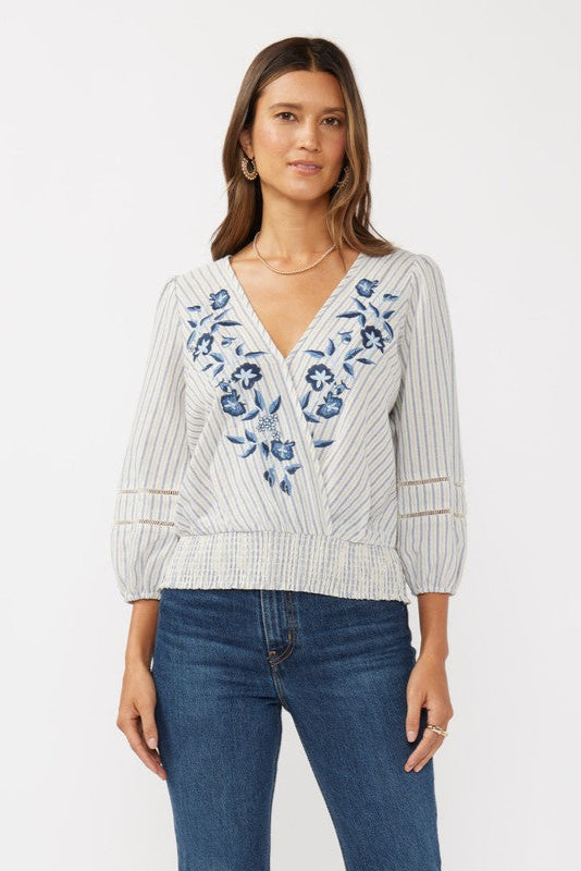 Lovestitch Brisa Floral Striped Blouse