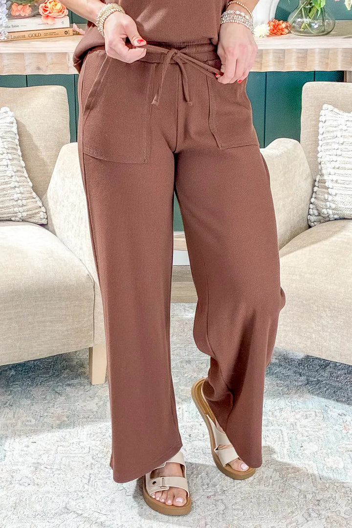 Zen Ribbed Lounge Set (Brown)