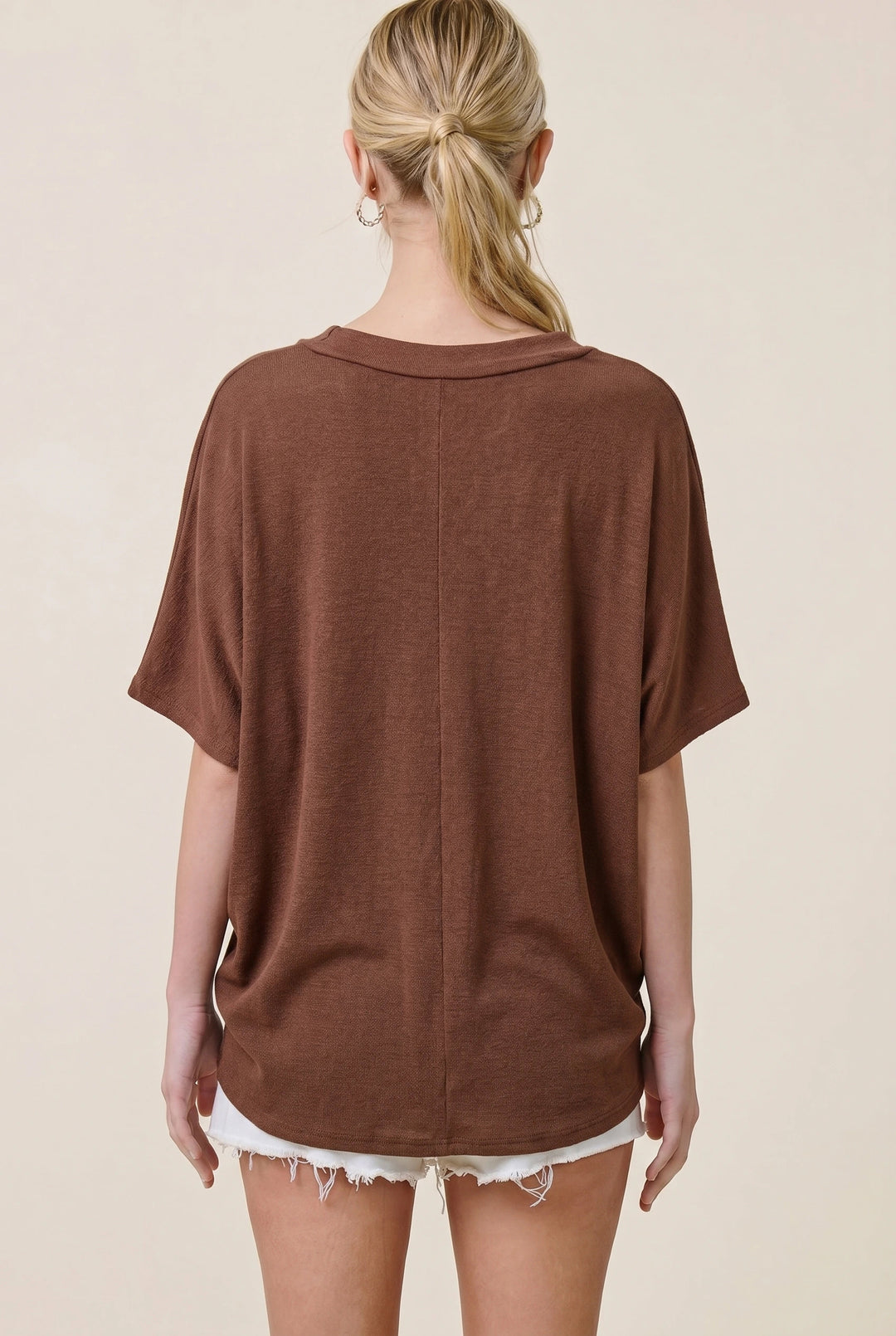 Jolie Slouchy Dolman Tee (Chestnut)