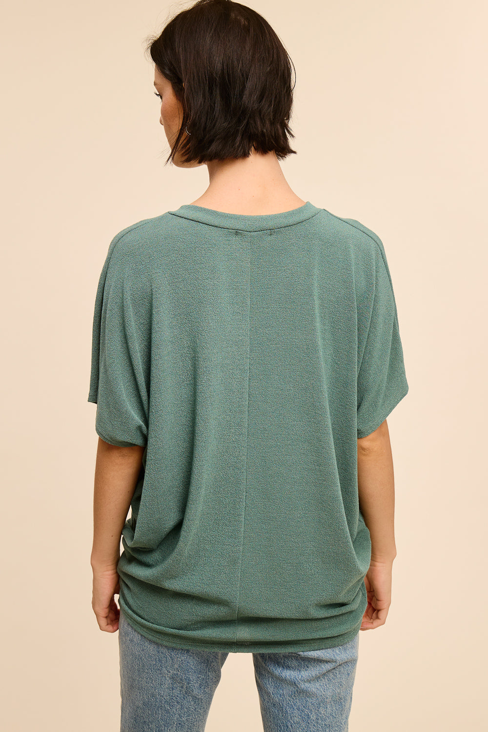 Jolie Slouchy Dolman Tee (Dark Sage)