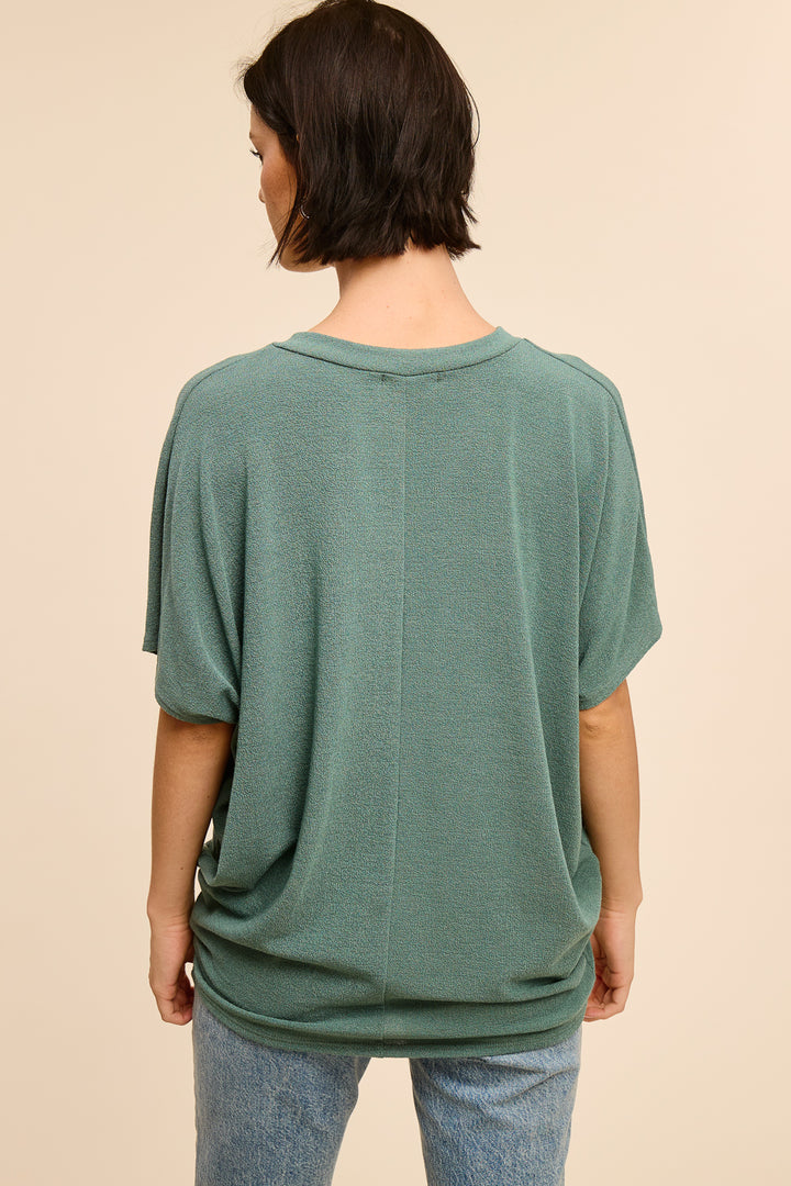 Jolie Slouchy Dolman Tee (Dark Sage)