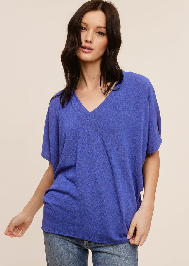 Jolie Slouchy Dolman Tee (Dazzling Blue)