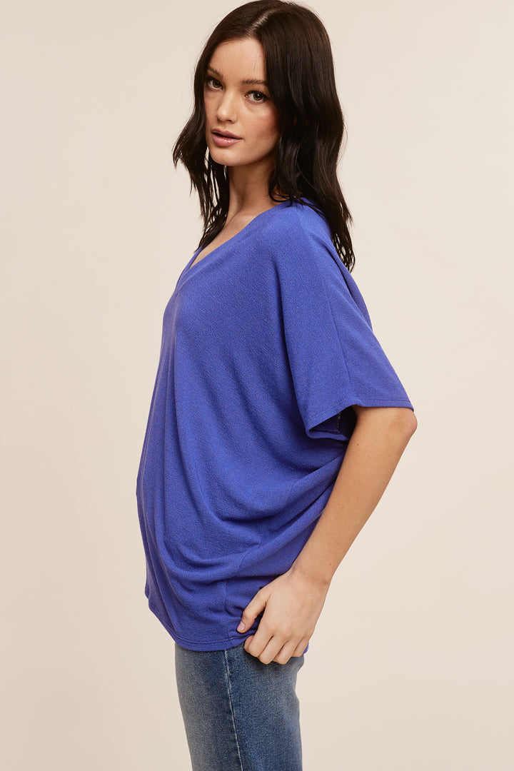 Jolie Slouchy Dolman Tee (Dazzling Blue)