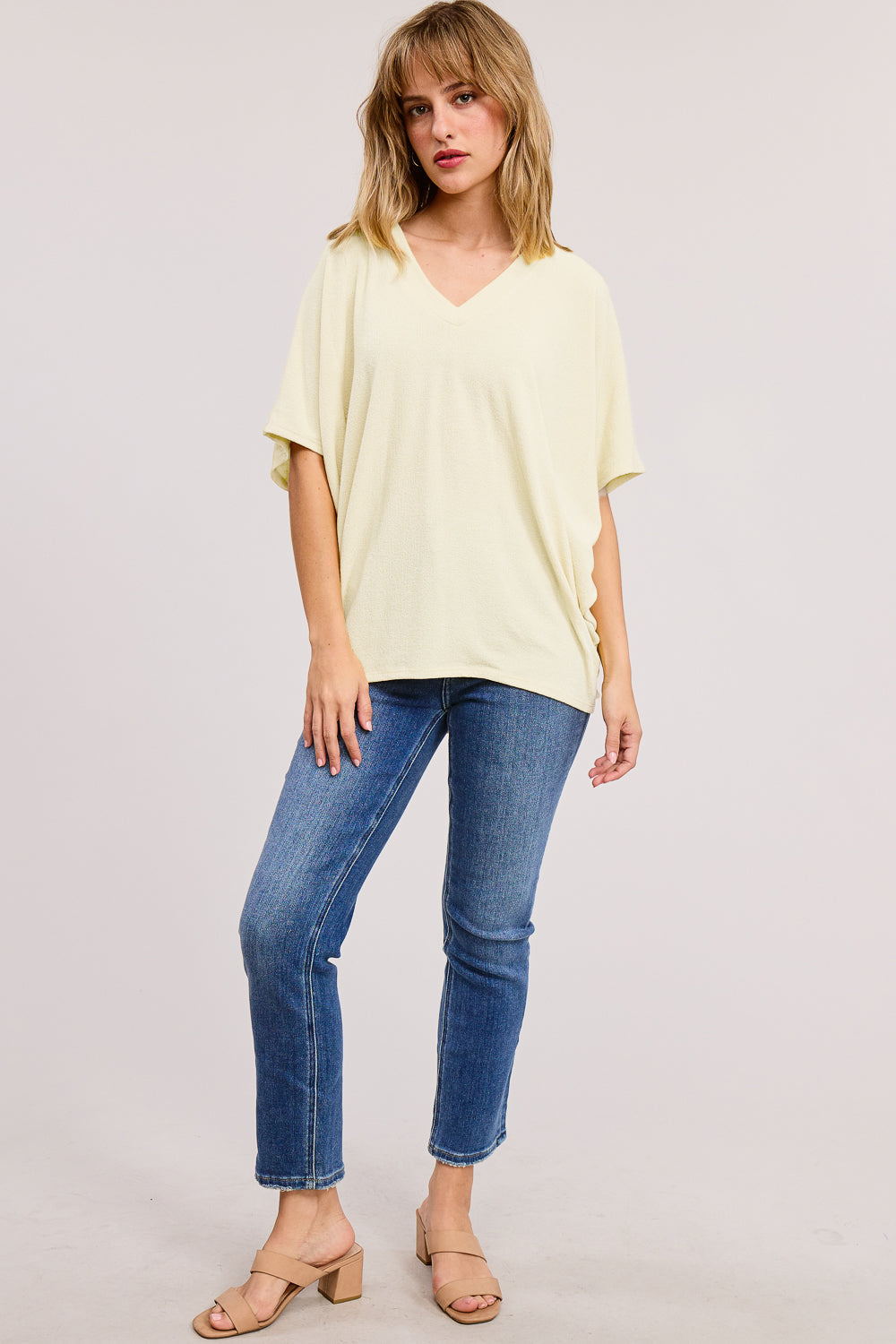 Jolie Slouchy Dolman Tee (Lemon)