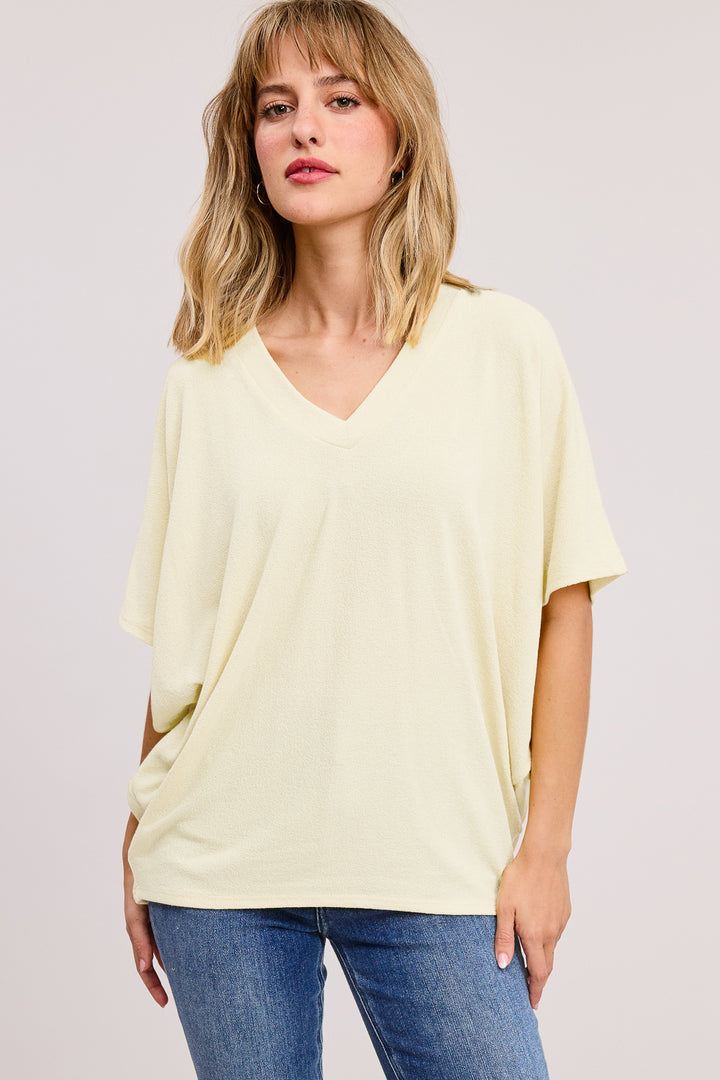 Jolie Slouchy Dolman Tee (Lemon)
