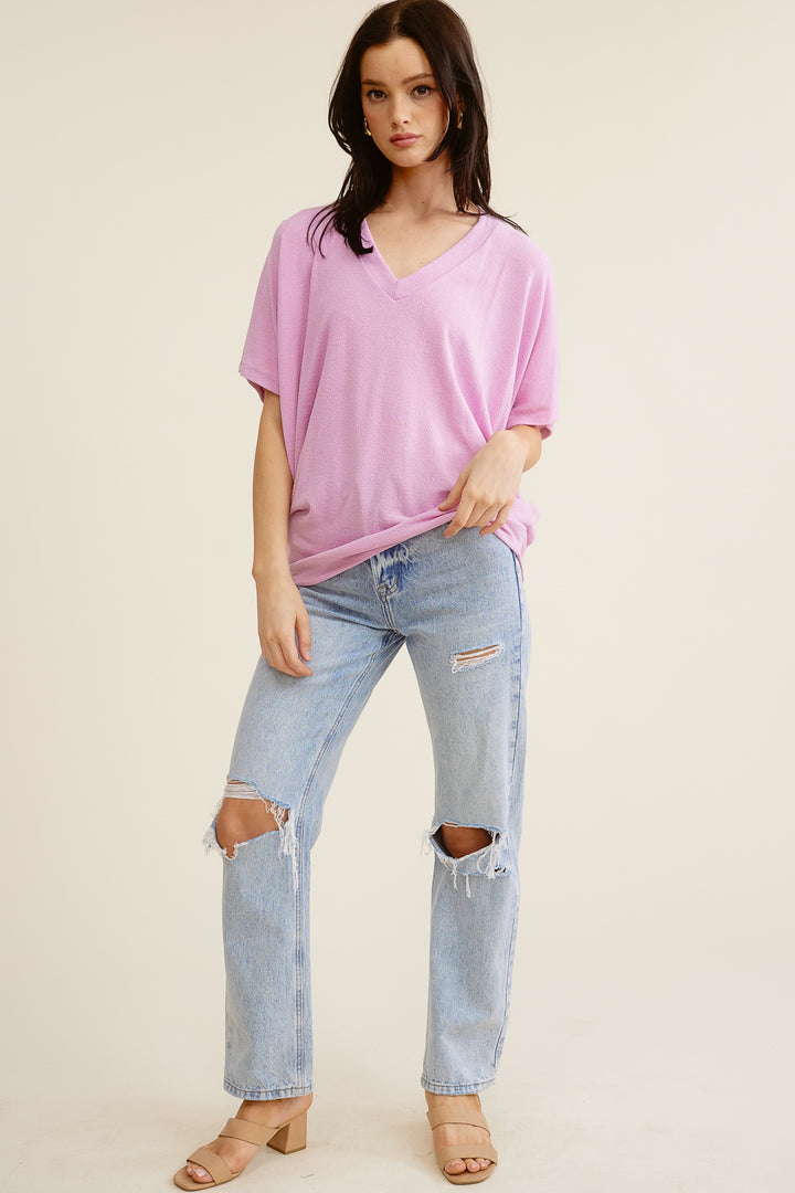 Jolie Slouchy Dolman Tee (Orchid)